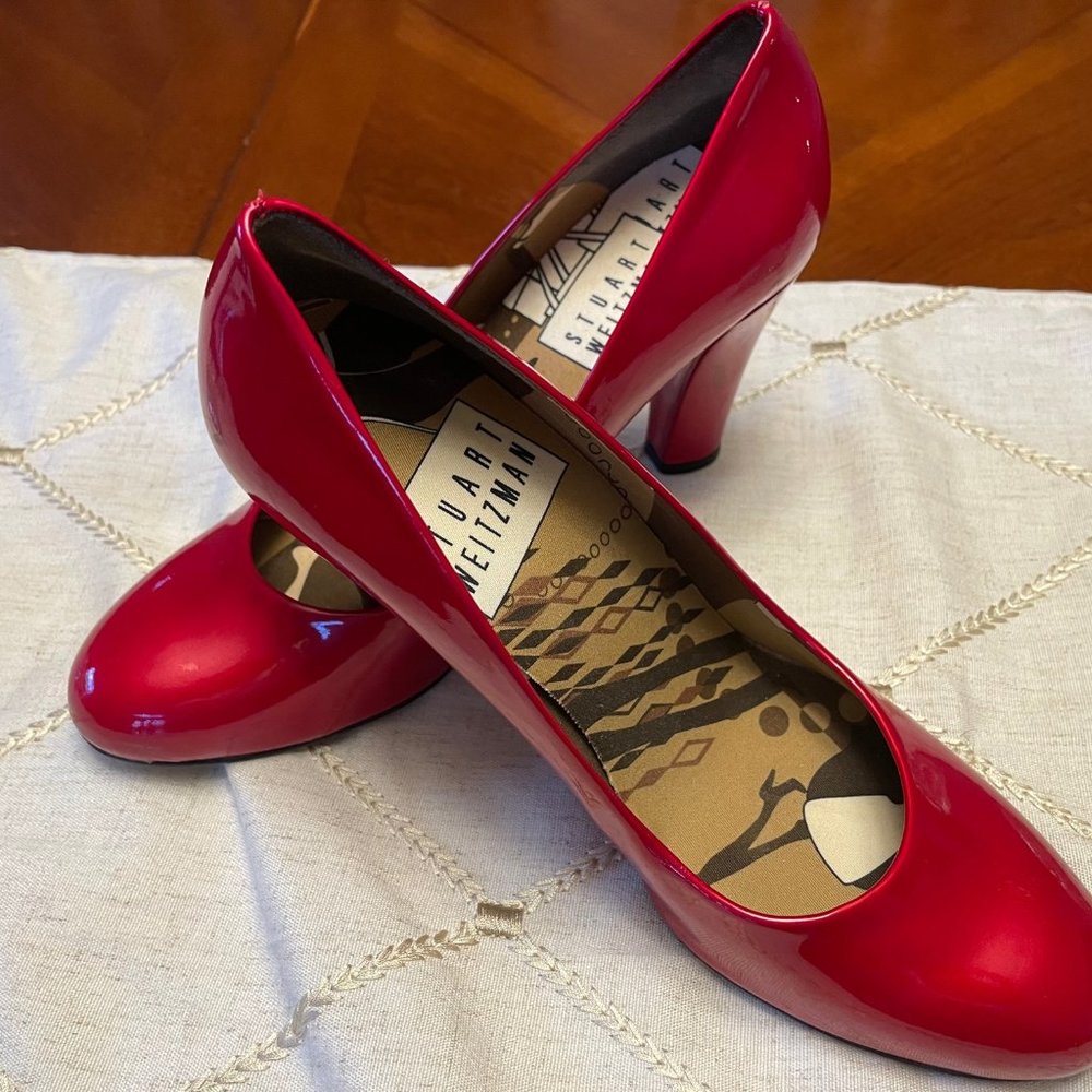 Stuart Weitzman Patent Leather Chunky Heel